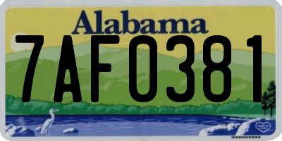 AL license plate 7AF0381