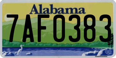 AL license plate 7AF0383