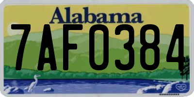AL license plate 7AF0384