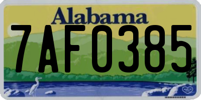 AL license plate 7AF0385