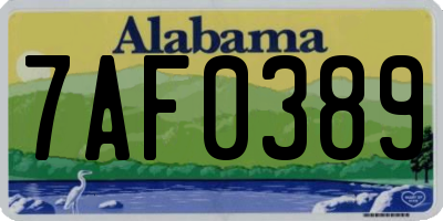 AL license plate 7AF0389