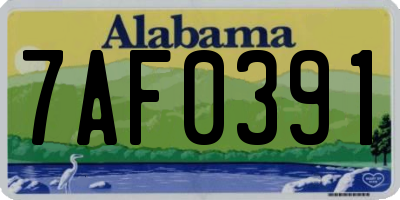 AL license plate 7AF0391