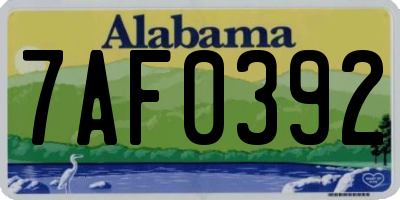 AL license plate 7AF0392