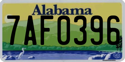AL license plate 7AF0396