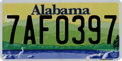 AL license plate 7AF0397