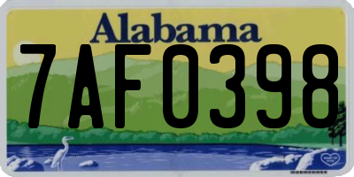 AL license plate 7AF0398