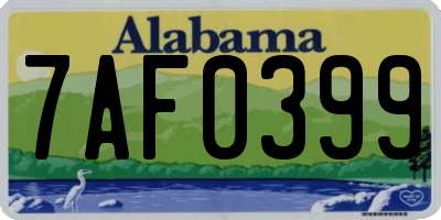 AL license plate 7AF0399