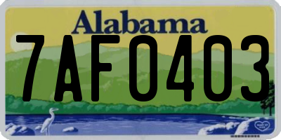AL license plate 7AF0403