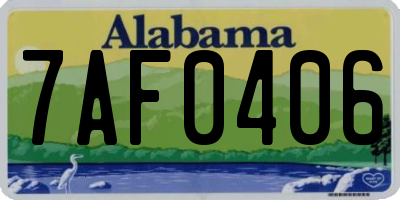 AL license plate 7AF0406