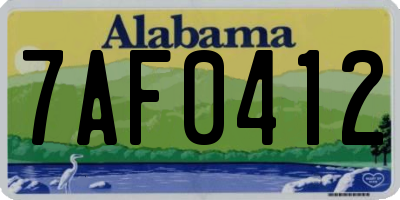 AL license plate 7AF0412