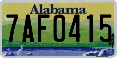 AL license plate 7AF0415