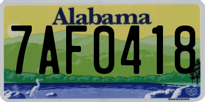 AL license plate 7AF0418