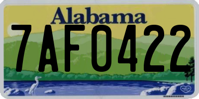 AL license plate 7AF0422