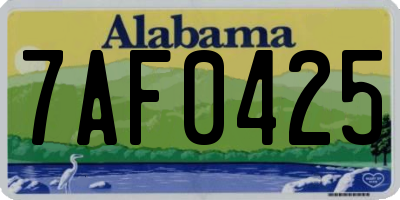 AL license plate 7AF0425