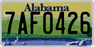 AL license plate 7AF0426