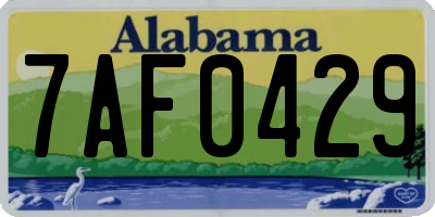 AL license plate 7AF0429