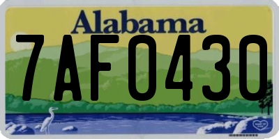 AL license plate 7AF0430