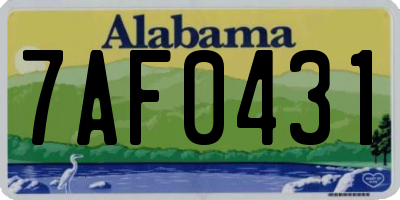 AL license plate 7AF0431
