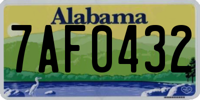 AL license plate 7AF0432