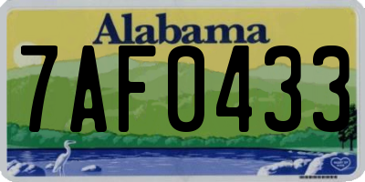 AL license plate 7AF0433
