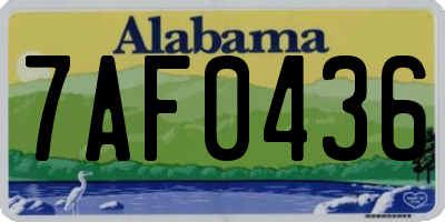 AL license plate 7AF0436