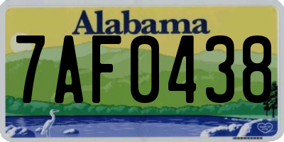 AL license plate 7AF0438