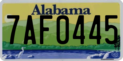 AL license plate 7AF0445