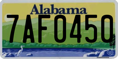 AL license plate 7AF0450