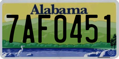 AL license plate 7AF0451