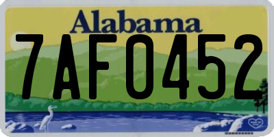 AL license plate 7AF0452