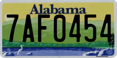 AL license plate 7AF0454