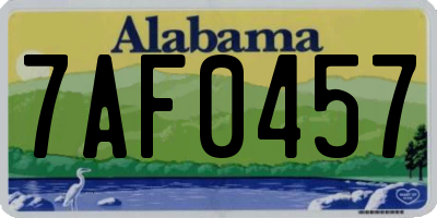 AL license plate 7AF0457