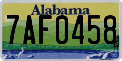 AL license plate 7AF0458