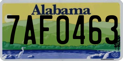 AL license plate 7AF0463