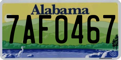 AL license plate 7AF0467