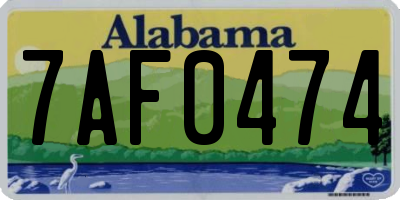 AL license plate 7AF0474