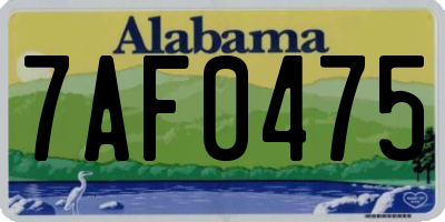 AL license plate 7AF0475