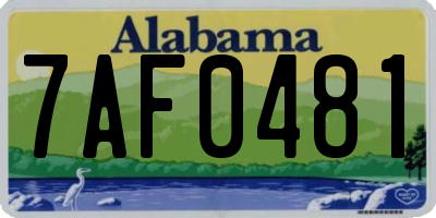 AL license plate 7AF0481