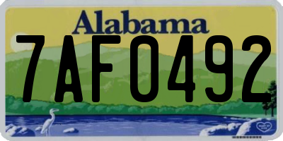 AL license plate 7AF0492