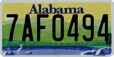 AL license plate 7AF0494