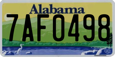 AL license plate 7AF0498