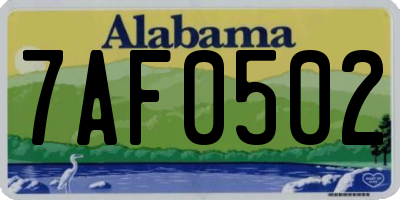 AL license plate 7AF0502