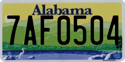 AL license plate 7AF0504