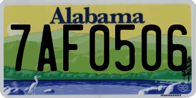 AL license plate 7AF0506