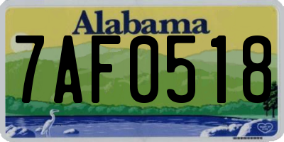 AL license plate 7AF0518