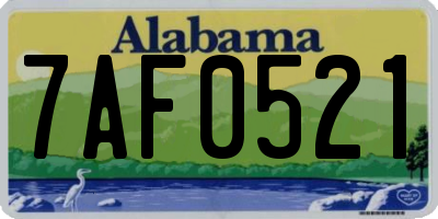 AL license plate 7AF0521