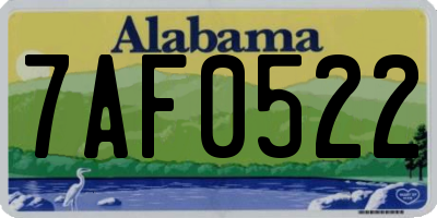 AL license plate 7AF0522