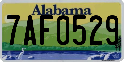 AL license plate 7AF0529