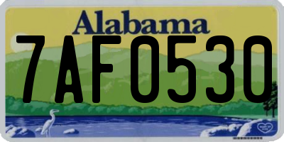 AL license plate 7AF0530