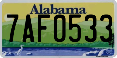 AL license plate 7AF0533